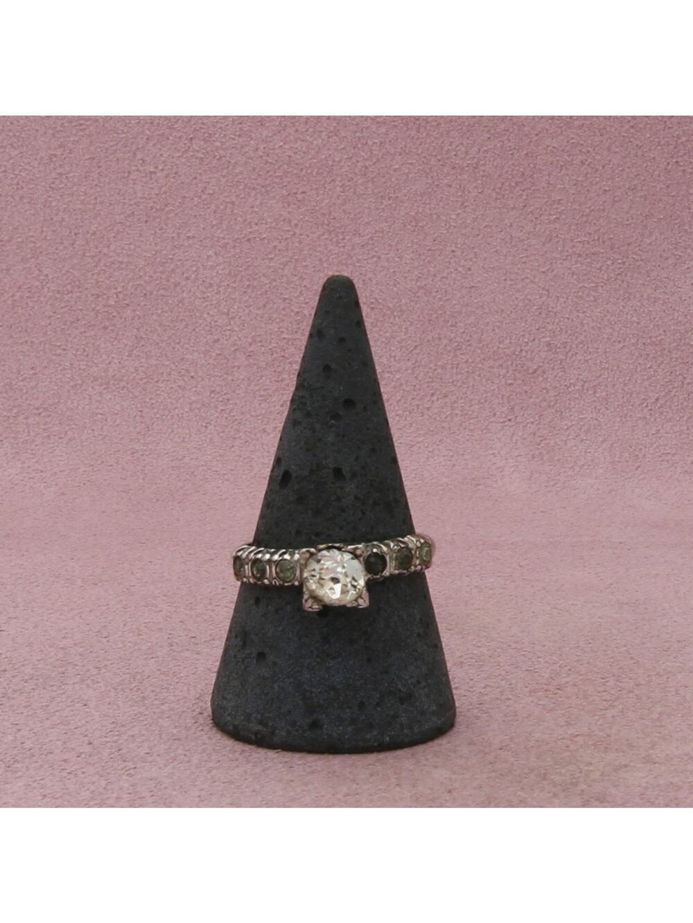 sterling silver vintage paste stone engagement ring size 10